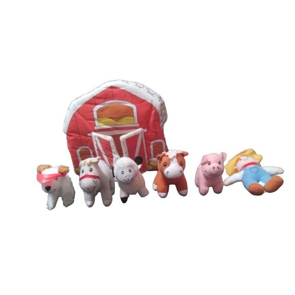 2005 Fisher Price Little People Set Story Book and Farm Animals with Barn Carryi - Picture 6 of 14